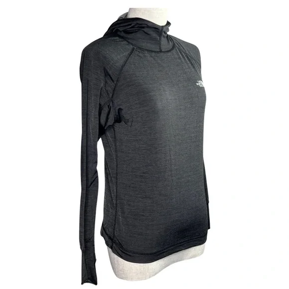 The North Face Dark Gray Hooded Athleisure Pullover Women’s Top Size Medium - Picture 7 of 7